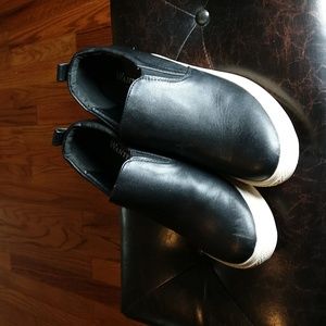 Wanted Black Heeled Slip Ons